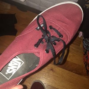 Maroon low top vans